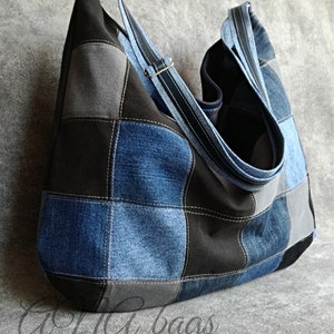 Handmade Denim Hobo Bag Large Denim Purse Shoulder Denim - Etsy