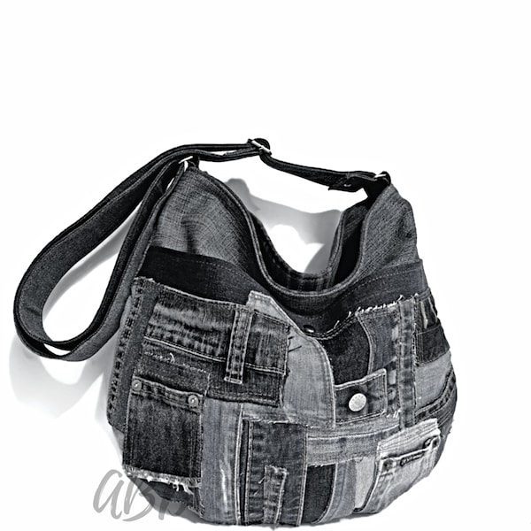 Sac en jean recyclé Sac en jean recyclé Sac en jean recyclé Sac à main en jean noir Sac en jean gris Sac à main en denim Sac en jean pour femme Sac en jean à bandoulière