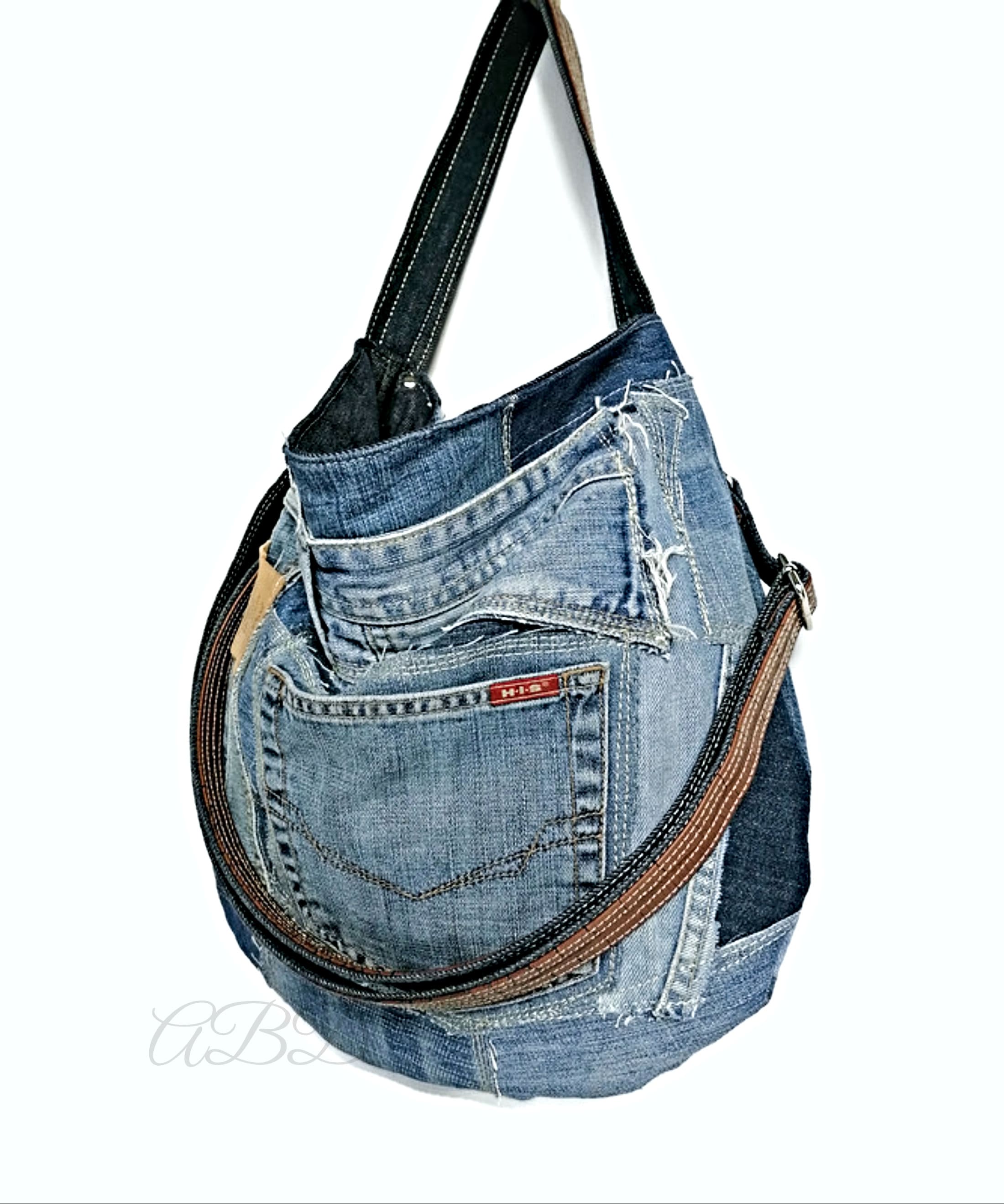 Denim Handbag Denim Purse Bag Recycled Jeans Bag Jeans Purse - Etsy