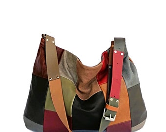 Leather hobo bag, Leather shoulder bag, Slouchy hobo bag, Leather handbag, Hobo bag purse, Large leather bag Women handbag Soft leather bag
