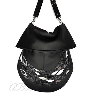 Black hobo bag Black handbag Black vegan bag Large shoulder bag Slouchy hobo purse Slouchy hobo bag Hobo purse bag Handbag women Bag woman