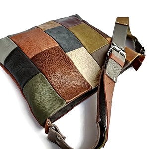 Leather Patchwork Crossbody Bag