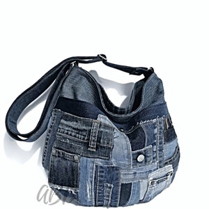 Bolso de jeans reciclados Bolso de mezclilla Bolso de jeans Bolso de mezclilla Bolso de jeans Monedero Monedero de mezclilla Monedero de jeans Monedero de mezclilla Bolso de jeans Bolso de jeans para mujer