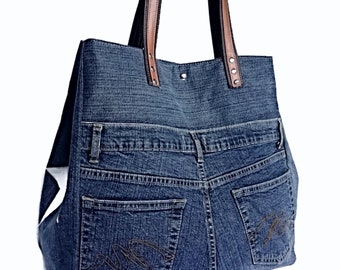 Recycled jeans bag Denim bag Jeans handbag Denim handbag Jeans bag purse Denim purse bag Jeans purse Denim purse Jeans bag Bag women jeans