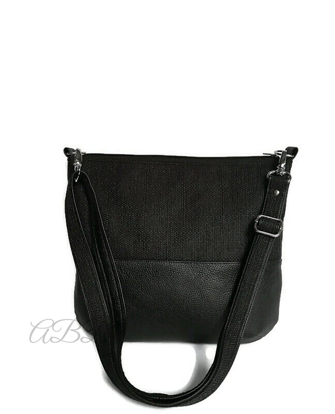 Black Crossbody Bag Black Purse Crossbody Purse Black Vegan Etsy