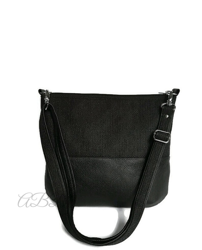 Black Crossbody Bag Black Purse Crossbody Purse Black Vegan Etsy