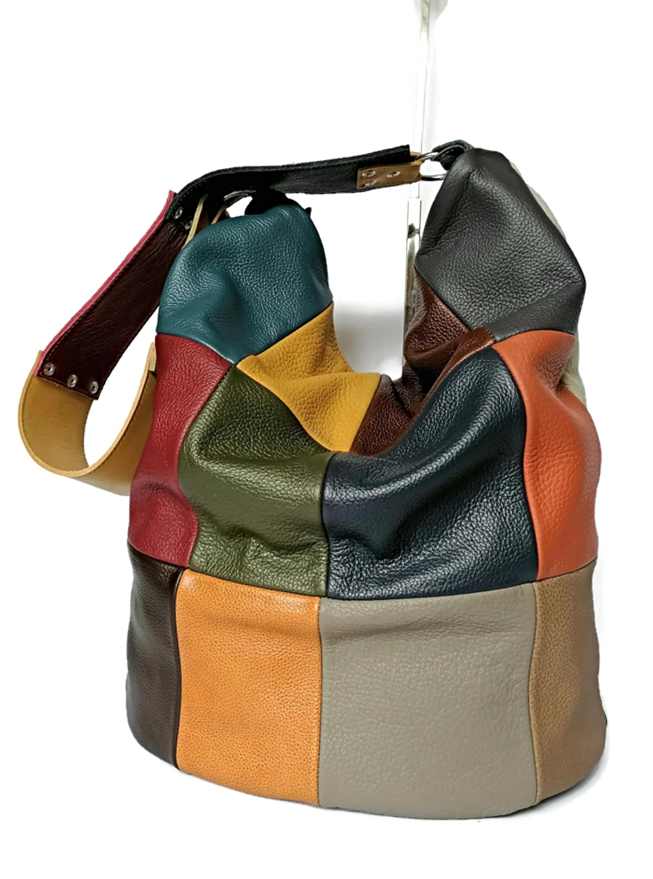 Colorful leather bag Etsy