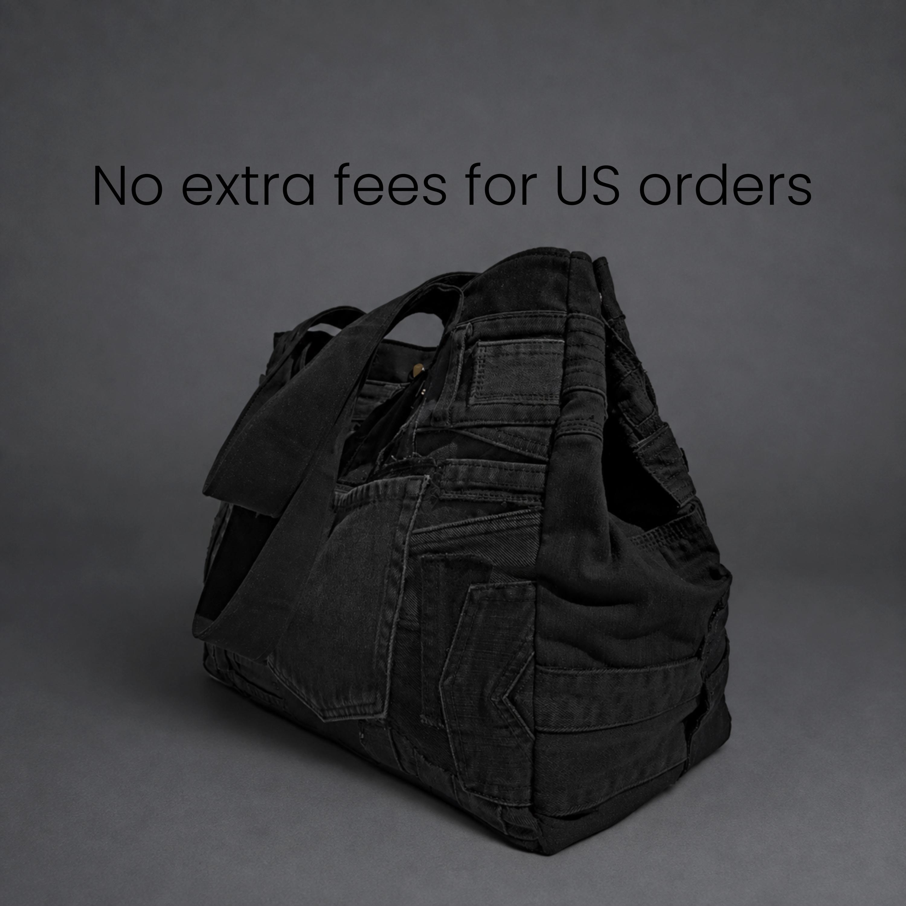 Black Denim Tote, Upcycled Jeans Shoulder Bag. Large Everyday