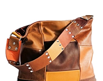 Soft Leather Hobo Bag: Slouchy Shoulder Bag with Interior Pocket