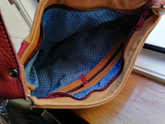 Multicolor Cotton Metal Handle Sling Bag, Size: 9*9