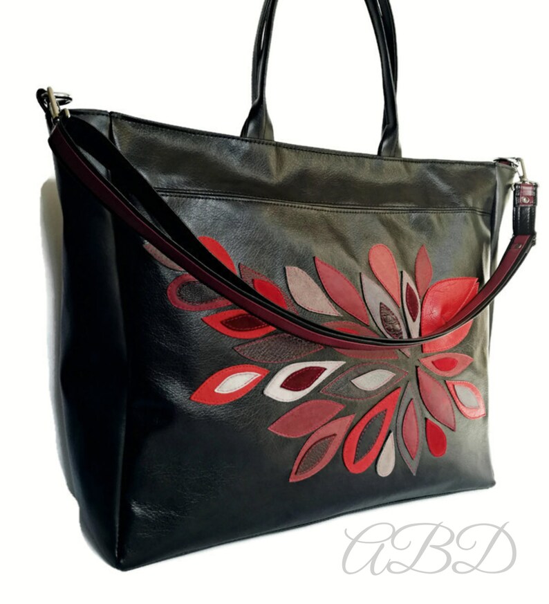 Large black bag Large shoulder bag Black handbag Cross body | Etsy