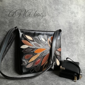 Bolso bandolera negro, Monedero bandolera negro, Bolso de mano negro, Bolso de hombro negro Bolso negro de mujer Bolso de mano de mujer Bolso bandolera mediano Monedero vegano