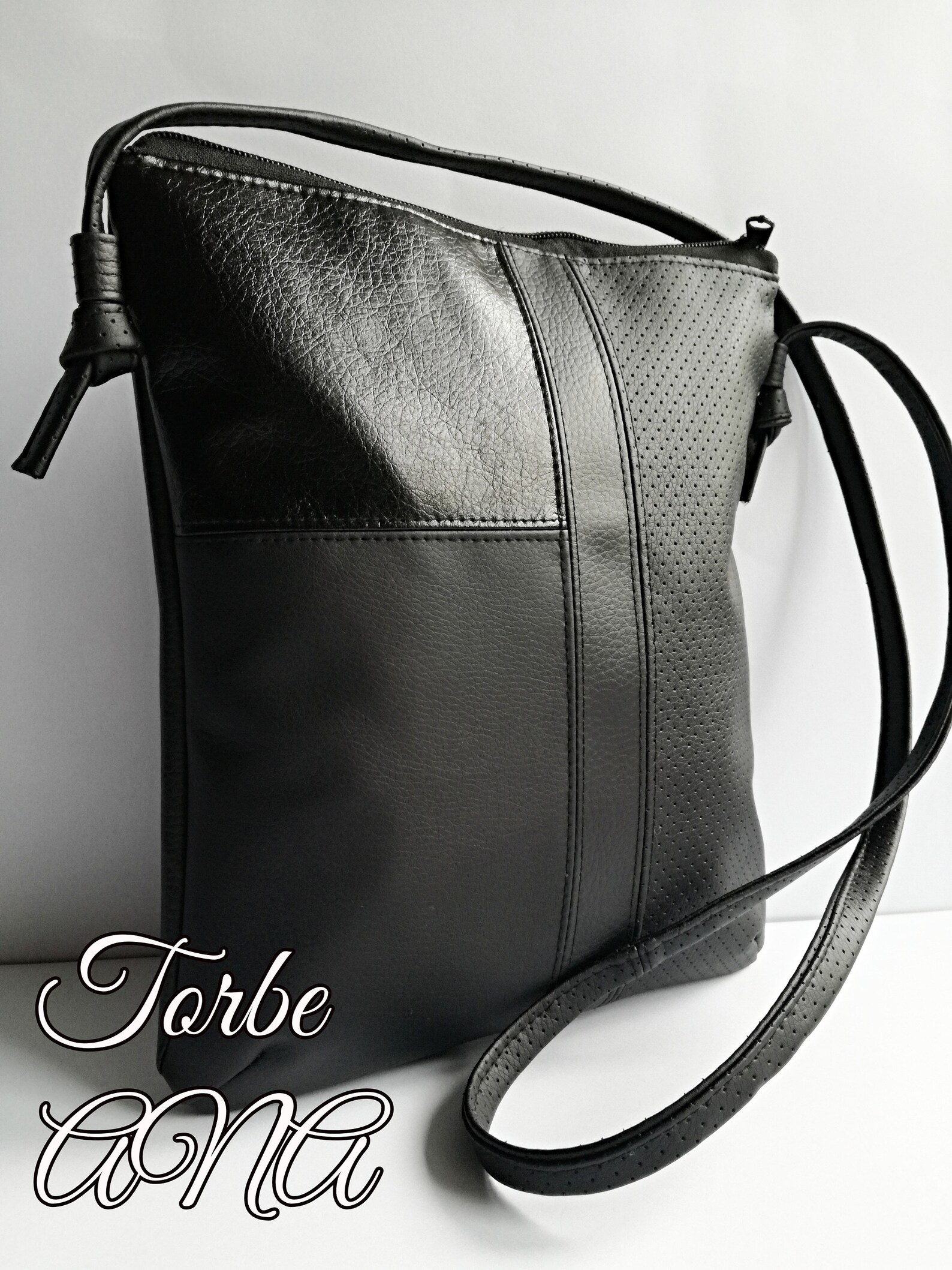 Black Crossbody Bag Black Purse Crossbody Purse Black Vegan Etsy