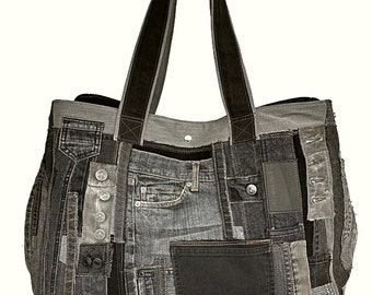 Oversize jeans bag Extra large bag jeans Shopping jeans bag Travel jeans bag Weekender bag Recycled jeans bag Large denim bag Denim bag