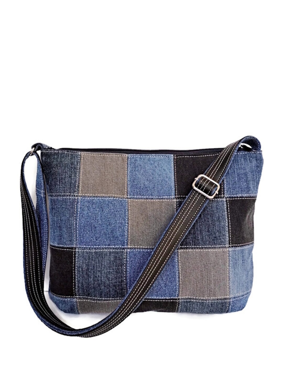 バッグ・カバンその他 DENIM PATCH WORK CLASSIC LOGO POUCH Denim Patchwork Bag XL Shopping Big Boro Shopper Market Bag