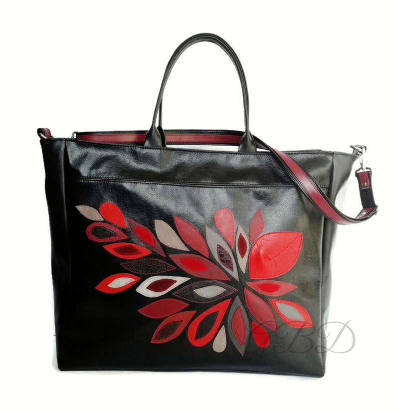 Large black bag Large shoulder bag Black handbag Cross body | Etsy