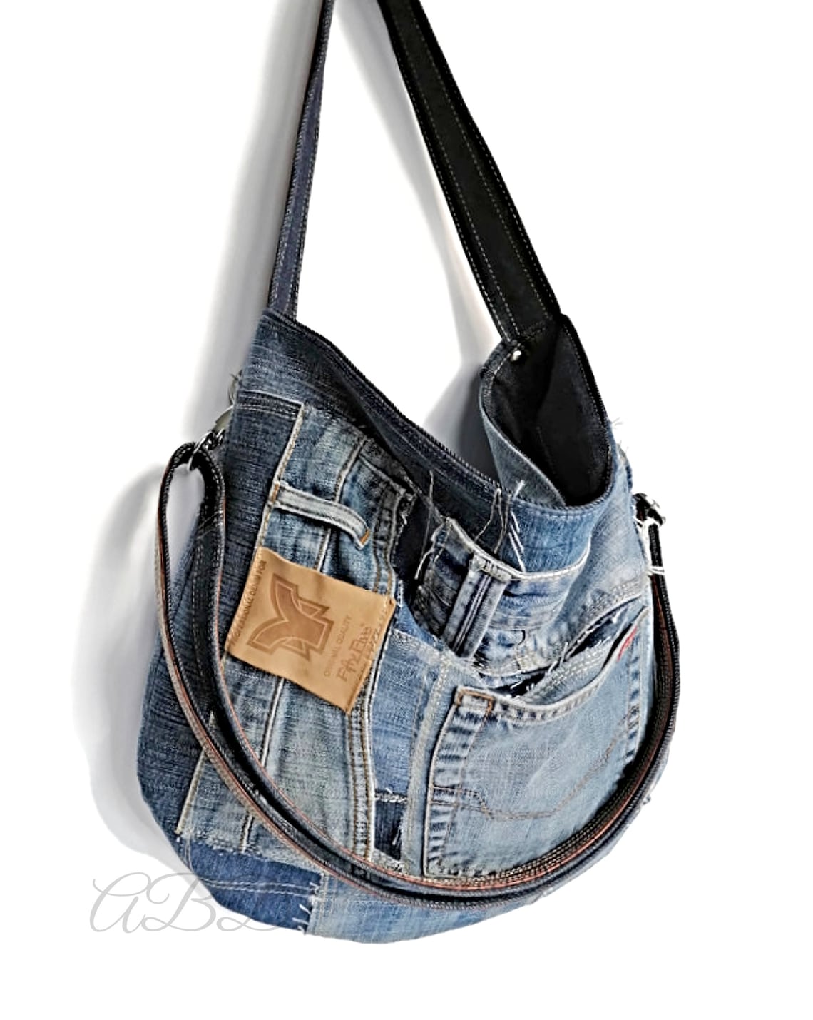 Denim Handbag Denim Purse Bag Recycled Jeans Bag Jeans Purse - Etsy