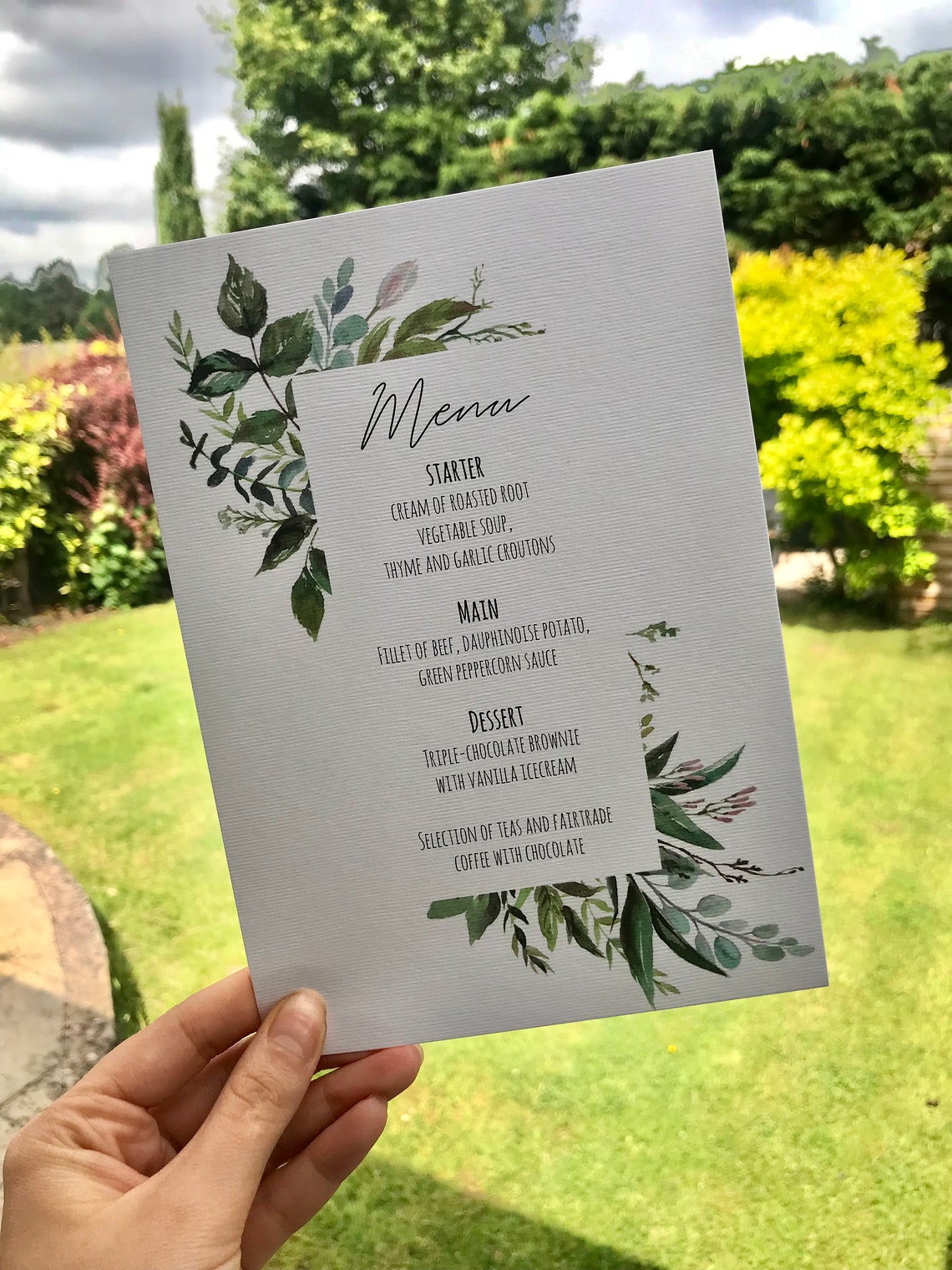 A5 Wedding Menu Cards Vegan Vegetarian Dinner Menu Cards - Etsy