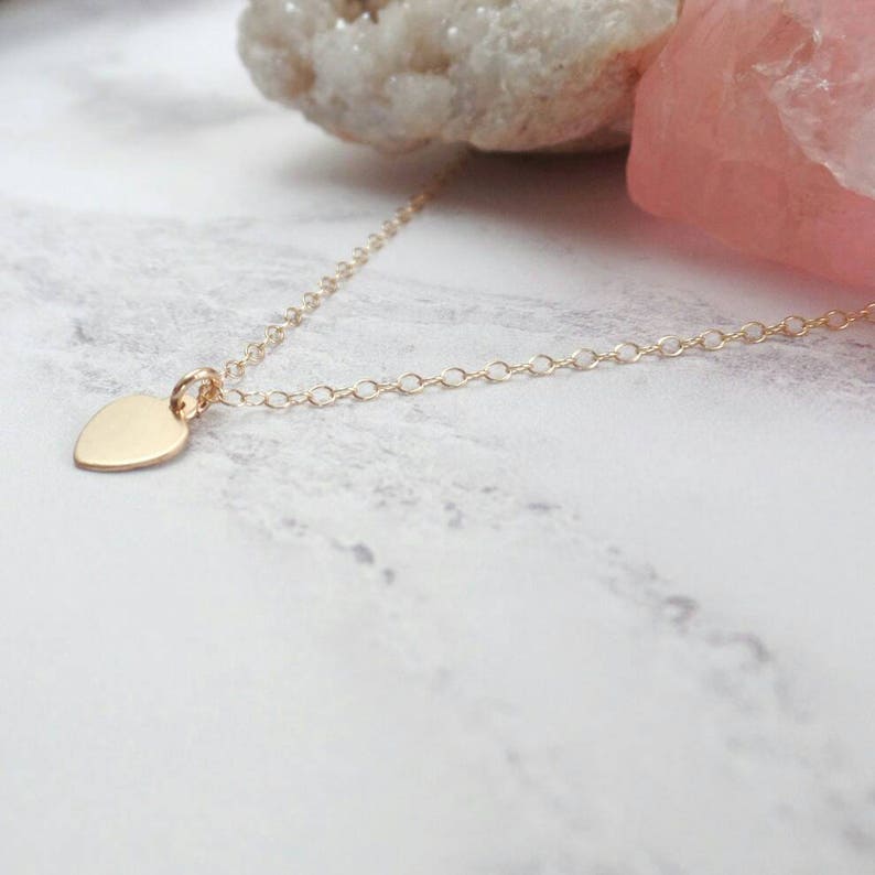 Gold Heart Necklace Small Heart Pendant Gold Filled Etsy