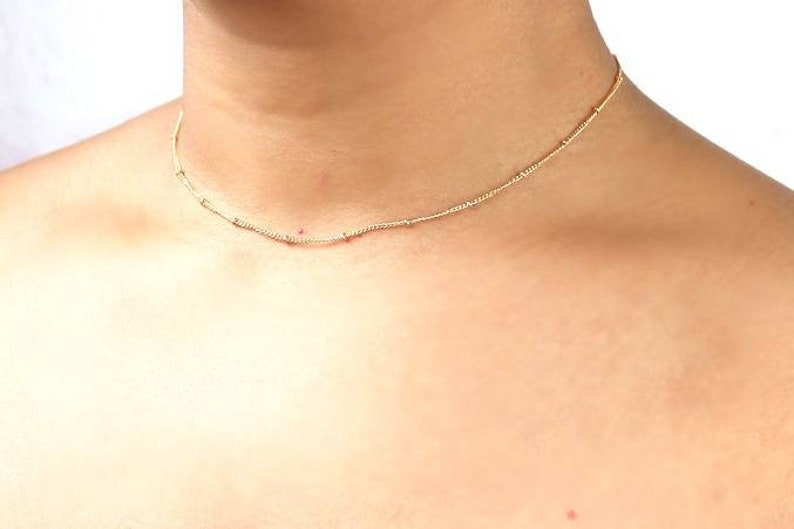 Satellite Choker Silver Choker Gold Filled Gold Choker Dainty Necklace Layering Necklace Gift for Her Bridesmaid Gift image 5