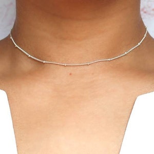 Satellite Choker Silver Choker Gold Filled Gold Choker Dainty Necklace Layering Necklace Gift for Her Bridesmaid Gift image 1