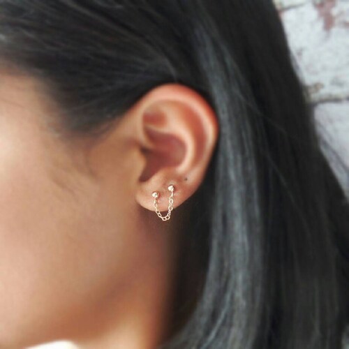 Rose Gold Studs Chain Studs Connector 