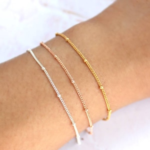 Satellite Bracelet - Chain Bracelet - Rose Gold Bracelet - Dainty Bracelet - Gift for Her - Bridesmaid Gift - Wedding Bracelet - Minimalist