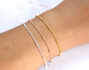 Satellit Armband - Kettenarmband - Roségold Armband - Zierliche Armband - Geschenk für Sie - Brautjungfern Geschenk - Hochzeitsarmband - Minimalistisch