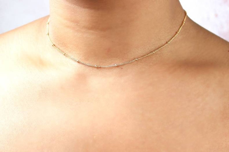 Satellite Choker Silver Choker Gold Filled Gold Choker Dainty Necklace Layering Necklace Gift for Her Bridesmaid Gift image 6