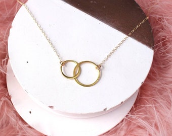 Gold Open Circle Necklace - Gold Vermeil - Eternity Necklace - Wedding Necklace - Gift for Her