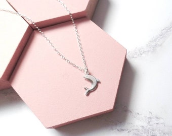 Tiny Sterling Silver Dolphin Necklace - Dolphin Lover Gift - Gift for Her - Girlfriend Gift