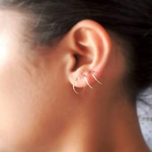 Simple Hoop - SINGLE HOOP - Sterling Silver - Gold Filled - Rose Gold - 10mm Hoops - 7mm Hoops - Small Thin Hoops - Cartilage Hoop