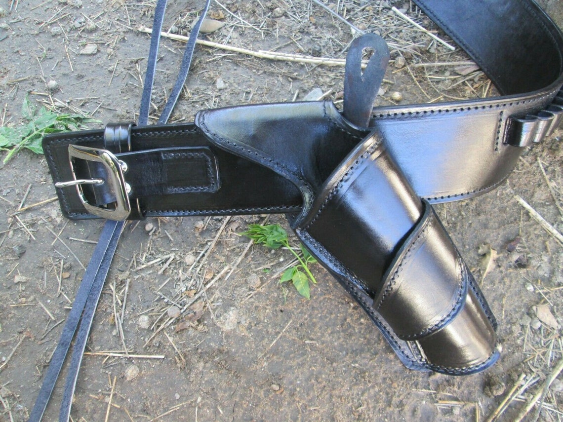 D.A.D CUSTOM LEATHER Plain Leather Western Holster Double Combo Etsy