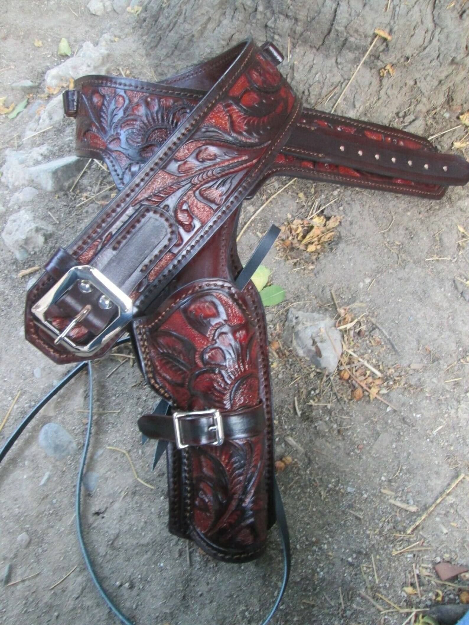 D.A.D CUSTOM LEATHER Hand Tooled Western Holster Single Fast Etsy