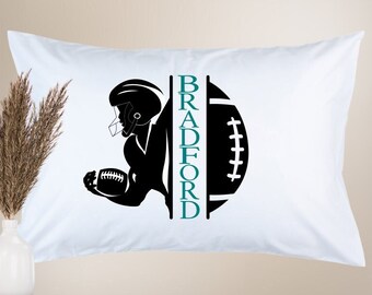 Custom Pillow cases/Personalized pillow cases/Football pillow case/Football bedding decor/Bedroom decor/Custom football pillowcase/Football