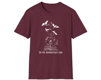 In My Romantasy Era Tee, Dragon Book Lover Unisex Softstyle Shirt