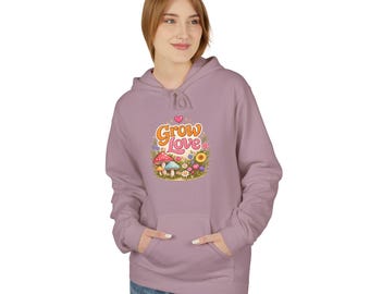 Grow Love Mushroom Floral Garden Hoodie