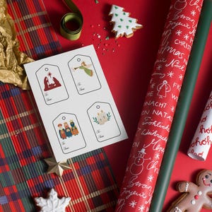 Etiquetas imprimibles para regalos de Navidad, etiquetas para festividades religiosas (descarga digital)