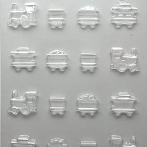 Train set chocolate candy mold - Engine, coal car, cart car and caboose**