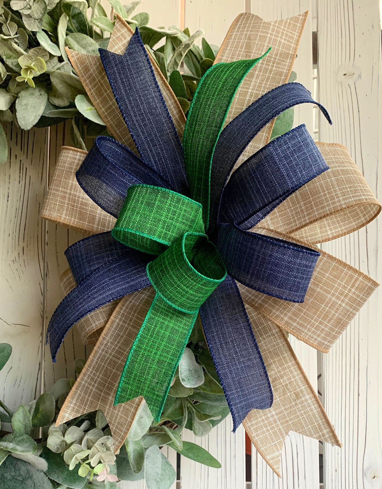 Everyday Bow for Wreaths Everyday Bow for Lanterns Green and Etsy