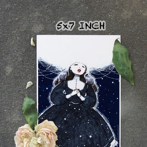 Art Print || 5X7 Inch Celestial || Ink Drawing Print || Surrealism || Illustration