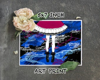 Art Print || 5X7 Inch Torrential || Ink Drawing Print || Surrealism || Illustration