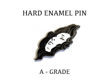 Ophelia black nickel plated hard enamel pin || 1.5 inch || lapel pin || collar pin || Shakespeare || Hamlet || Macabre || Gothic