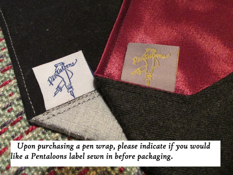 Wool Tweed and Silk with Accessory Pouch Pen Wrap Pen Roll Pen Case
