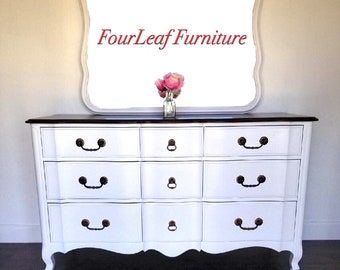 SOLD. White French Provincial Dresser with Mirror