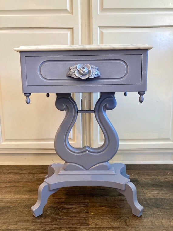 Harp table with marble top discount
