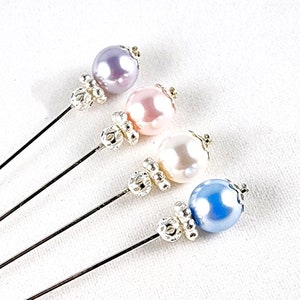 Crystal Pearl Beaded Stick Pin