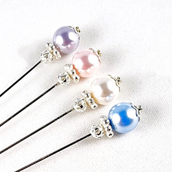 Crystal Pearl Beaded Stick Pin
