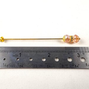 Pink/Purple Crystal and Rhinestone Gold or Silver 3 Inch Stick Pins image 9