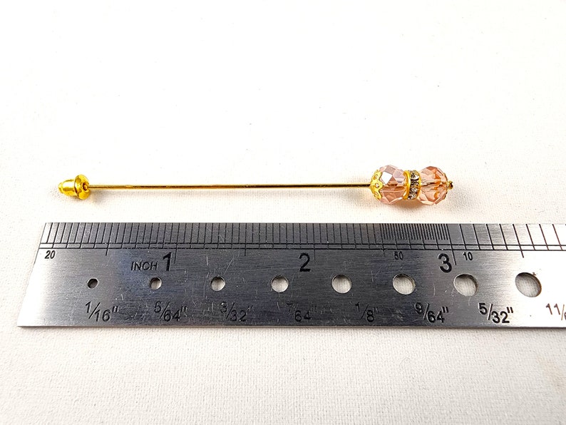 Pink/Purple Crystal and Rhinestone Gold or Silver 3 Inch Stick Pins Pink Rhinestone